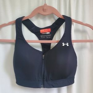 Black Under Armour Zipper front Sport Bra 32D